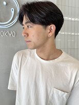 メンズ/センターパート/ニュアンスパーマ/シースルーマッシュ