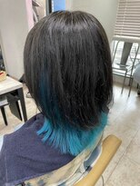 アジールヘア 所沢プロペ通り店(agir hair)&nbsp;ハッシュカットイメチェンインナーカラーターコイズ所沢練馬