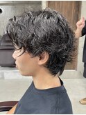 ハイトーンカラー/マッシュパーマ/アースカラー/men's/