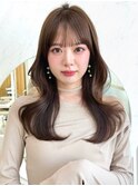 2wayバング 韓国前髪 シースルー セミロング くびれヘア 顔周り