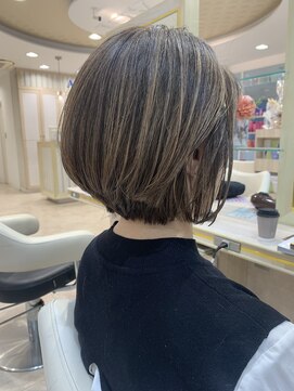 アッシュ 仙川店(Ash) 白髪ぼかしハイライトグラデーションボブ40代50代60代ボリューム