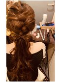 【ヘアアレンジ】太めリボンポニーテール
