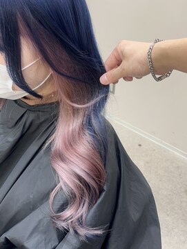 リグ 横浜(Lig.) ピンクインナーカラーピンクヘアーイヤリングカラーダブルカラー