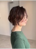 【くせ毛カット】パーマ風ショートボブ