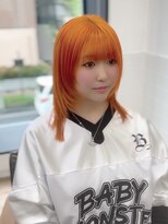 ネオリーブ クーロ(Neolive curro) イメチェン ハイトーンオレンジ×ブリーチありのダブルカラー