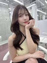 フォンズ(FONS) グレージュカラー/韓国くびれヘア/顔周りカット/ロングレイヤー