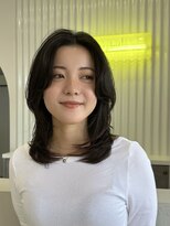 デビュー ヘアーメイク くびれヘア/アプリコットオレンジ/ハイライトカラー/宜野湾