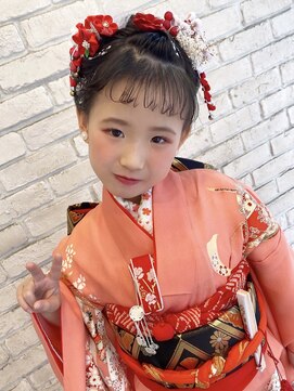 七五三日本髪！子供着付けヘアセット横浜駅ヘアアレンジaya