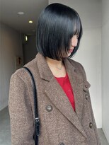 イロウ 天神大名店(IROW)&nbsp;切りっぱなしボブ 顔周りレイヤー 前髪カット 20代 【天神大名】