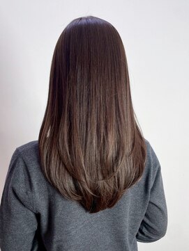 シオン(shion) ロングココアベージュ韓国ヘア顔周りレイヤー_ba571193