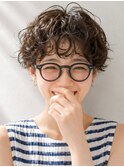 原宿マッシュショートパーマニュアンススパイラルパーマ20代30代