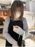 【中澤彩乃】顔まわりウルフレイヤーパールベージュ透け感前髪