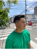 かき上げバングビジネスナチュラルフェード