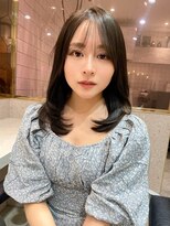 ルームバイシー 新宿(Loom. by Sea)&nbsp;韓国風前髪/シルキーベージュ/グレージュカラー/斜めバング