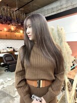 チャプター 問屋町(chapter)&nbsp;ケアブリーチミルクティーグレージュレイヤーカット韓国縮毛矯正