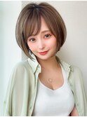 美髪/ピンクブラウン/切りっぱなしボブ/エアリーロング