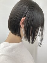 ヘアー アレス(hair ales)&nbsp;黒髪 ボブルフ ネビージュ 小顔 ワンレン