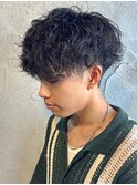 波巻きスパイラルパーマメンズマッシュ群馬高崎メンズパーマ眉毛