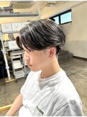 men'sカルマパーマハイライトカラー毛流れヘア