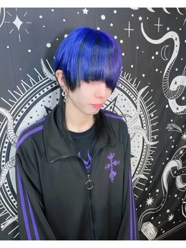 エルシャドール(EL-SHADDOLL) 青×紫ツートン／アンブレラカラー／ウルフカット／派手髪