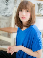 モッズヘア 越谷(mod's hair)&nbsp;ミディアムレイヤー斜めバングくすみベージュh4越谷20代30代40代