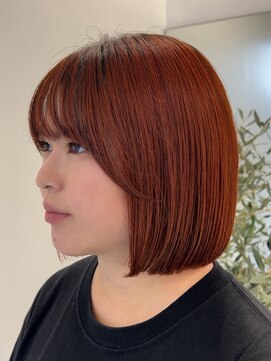 ビューブルー 亀戸錦糸町(VIEW BLUE) 美髪シアーカラーピンクブラウンショートカット切りっぱなしボブ