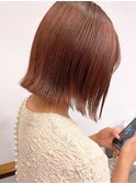 切りっぱなしボブ オレンジブラウン 担当近森