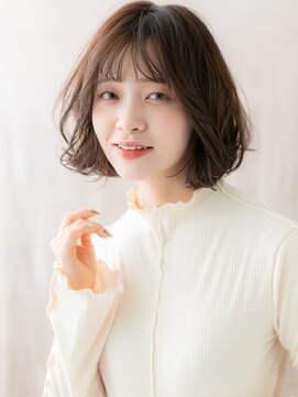 カバーヘア ブリス 上尾西口店(COVER HAIR bliss) 暗めカラーチャコールグレー抜け感ボブパーマY上尾20代30代40代