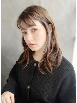 《30代～大人透明感》白髪ぼかしハイライト＋艶カラー