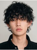 メンズシースルーマッシュニュアンスパーマシャドウパーマテテ風