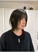 透明感オリーブブラウン×レイヤーボブ