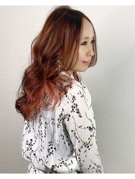 マーシアバイアルティナ 蒲田店(Marcia by artina) ロングレイヤー×インナーピンクオレンジ　[Macia蒲田]