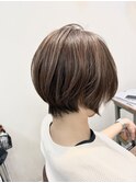 ハイライトショートボブ