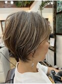ショート×白髪ぼかし