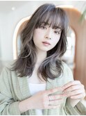 デザインカラー/レイヤーカット/ウェットヘア/オリーブベージュ