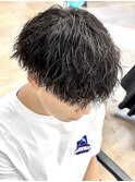 ツイストスパイラルパーマメンズパーマセンターパートウルフ韓国