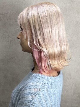 ルノン フィージュ(LUNON fieju) ホワイトブロンド/ペールピンク/インナーカラー