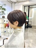 大人かわいい小顔ショートショートヘア30代40代50代白髪ぼかし