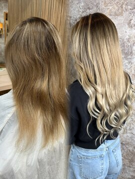 エルバイイエローコーン(ell by YELLOW CORN) 10代20代30代/シールエクステ/ギャル/ハイトーン/ダブルカラー