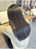 髪質改善ストレートベージュ暗髪カラーストリートメント