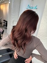 ブレンド 渋谷(BLend)&nbsp;ホワイトグレージュミニウルフデジタルパーマチェリーブラウン