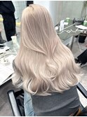 韓国ヘア顔周りレイヤーミルクティーベージュ暗めグレージュ