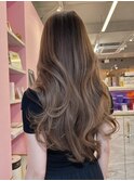 ブリーチなしで透明感ダブルカラー艶ベージュ/髪質改善新宿n