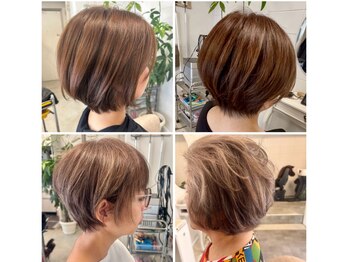 アネラ(anela)の写真/【ショート×脱白髪染め】で、白髪染めを使わず、明るいカラーや細めハイライトで白髪を活かすヘアに☆