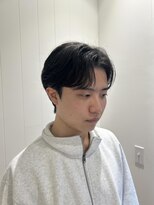 ビューバイネオリーブ 用賀店(Beau'r by neolive)&nbsp;ブルーブラックフェザーパーマ刈り上げセンターパート《用賀》