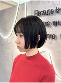 黒髪ミニボブで扱いやすさUP！悩み改善ヘア