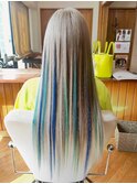エクステロング　寒色系メッシュ