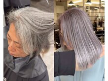 白髪染めを使わない透明感カラー対応[大宮/白髪ぼかし]