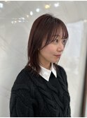 ラベンダーピンク/ブリーチなし/レイヤーボブ/前髪/イメチェン
