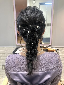 ネオリーブエクラ 上野御徒町店(Neolive eclat) 編みおろしパールアレンジ